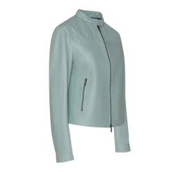 Shop Aqua Green Nappa Leather Jacket | Damen KLEIDUNG