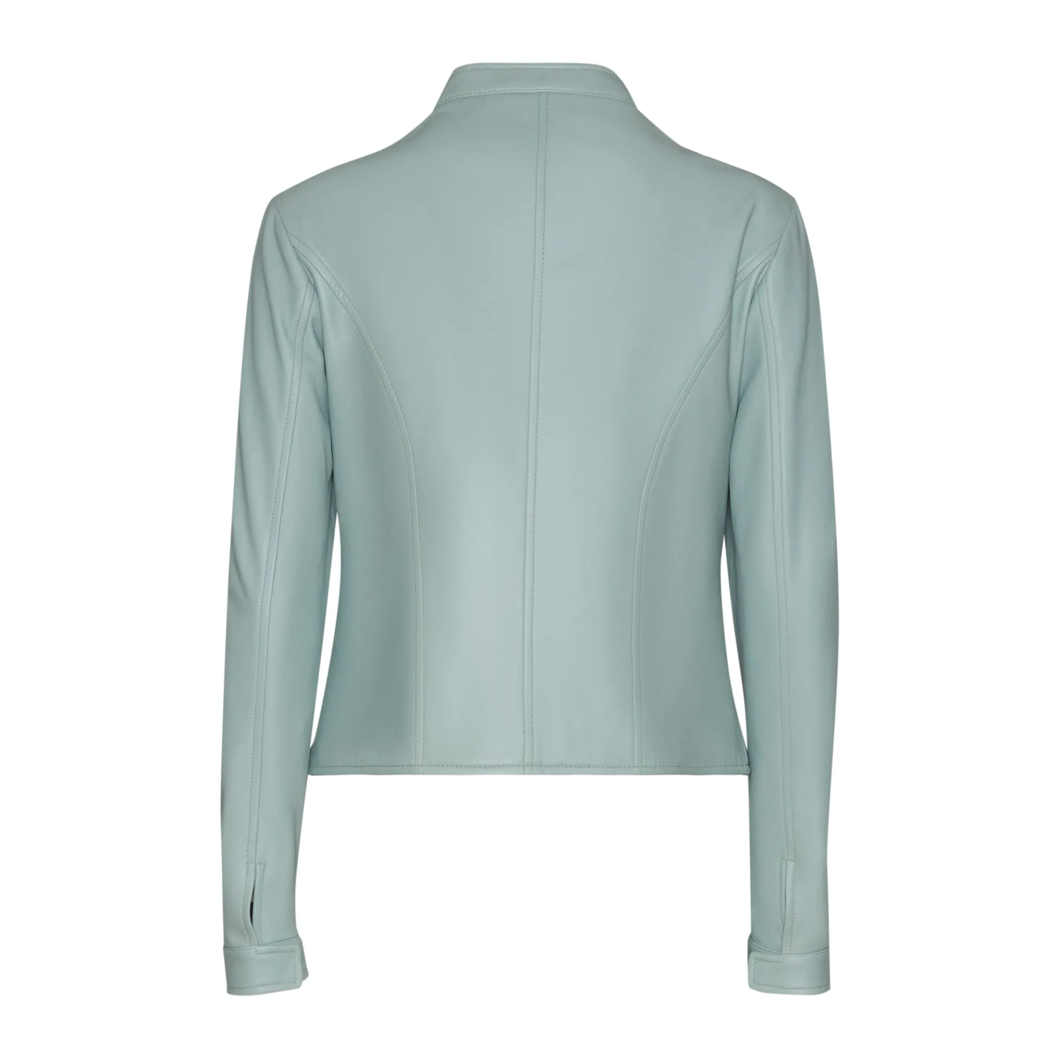 Shop Aqua Green Nappa Leather Jacket | Damen KLEIDUNG