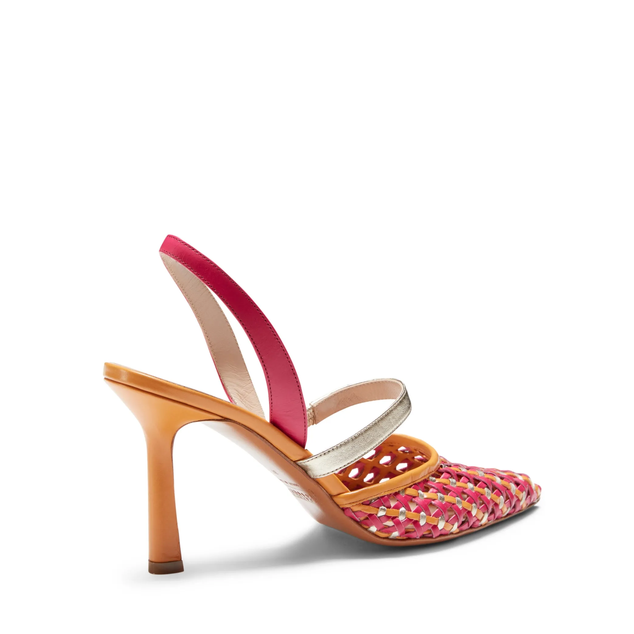 Cheap Fuchsia And Platinum Woven Leather Slingback Sandal | Damen PUMPS|ALLE SCHUHE