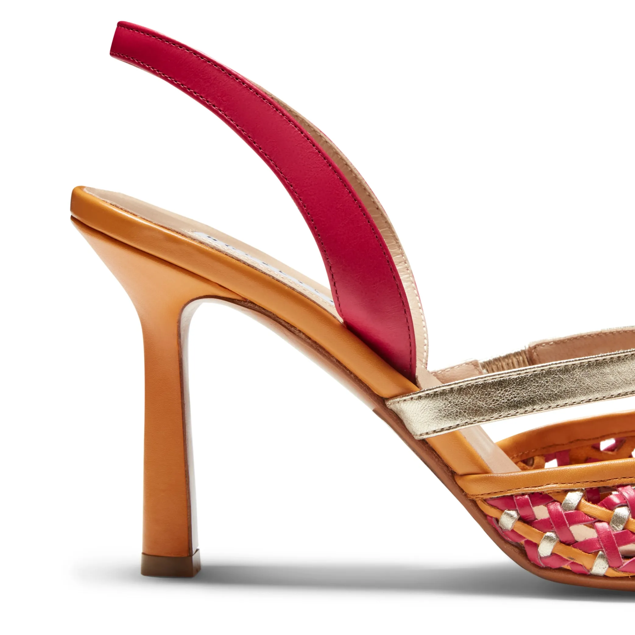 Cheap Fuchsia And Platinum Woven Leather Slingback Sandal | Damen PUMPS|ALLE SCHUHE