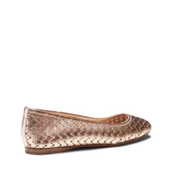 Shop Gold Leather Ballet Flat | Damen BALLERINAS