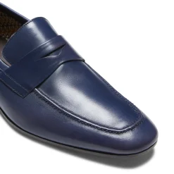 Online Men's Navy Blue Leather Loafer | Herren MOKASSINS