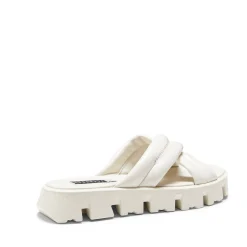 Shop Milk-white Leather Sandal | Damen FLUFFY SANDAL|SANDALEN