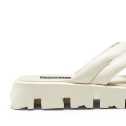 Shop Milk-white Leather Sandal | Damen FLUFFY SANDAL|SANDALEN