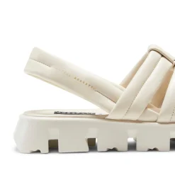 Best Milk-white Leather Sandal | Damen FLUFFY SANDAL|SANDALEN