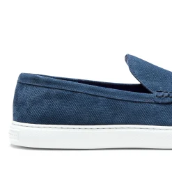 Online Mocassino Uomo In Suede Blu- Herren LIGHTNESS STEPS|MOKASSINS