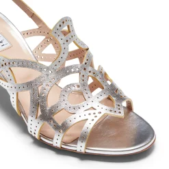 Outlet Sandalo Donna In Pelle Argento- Damen GARDEN PARTY|SANDALEN
