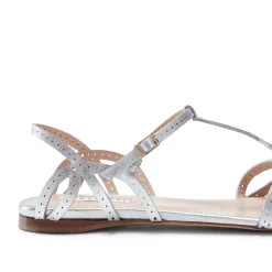 Outlet Sandalo Donna In Pelle Argento- Damen GARDEN PARTY|SANDALEN