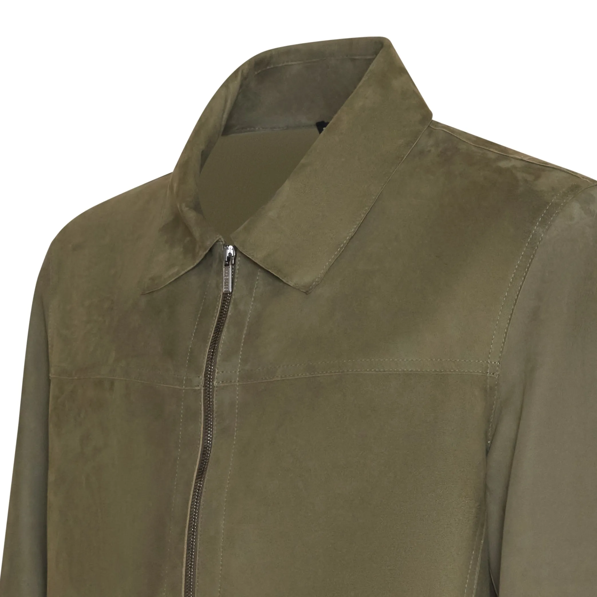 Outlet Green Suede Jacket | Herren KLEIDUNG