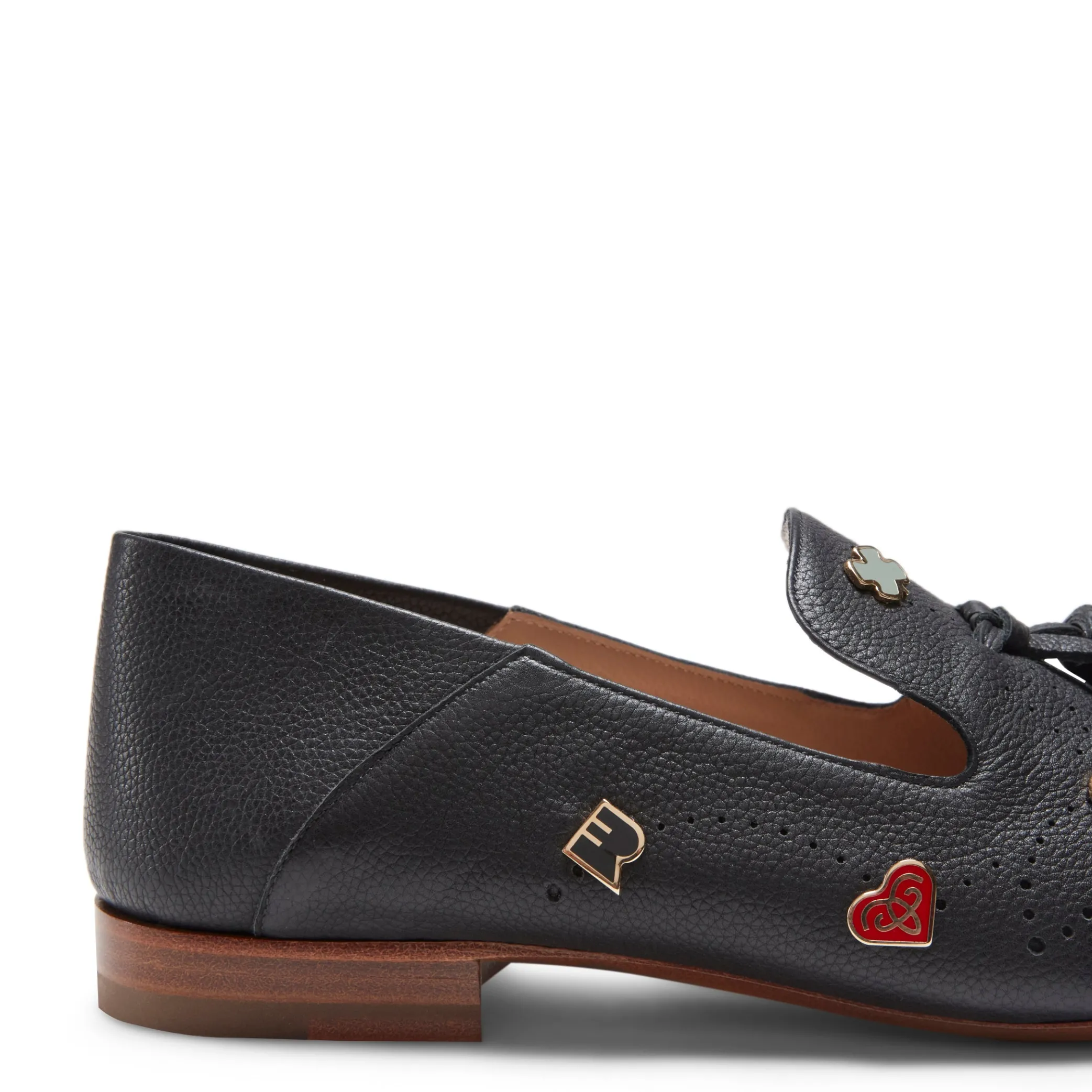 Sale Slipper Donna In Pelle Nera- Damen CHARMS CODE|SLIP ON