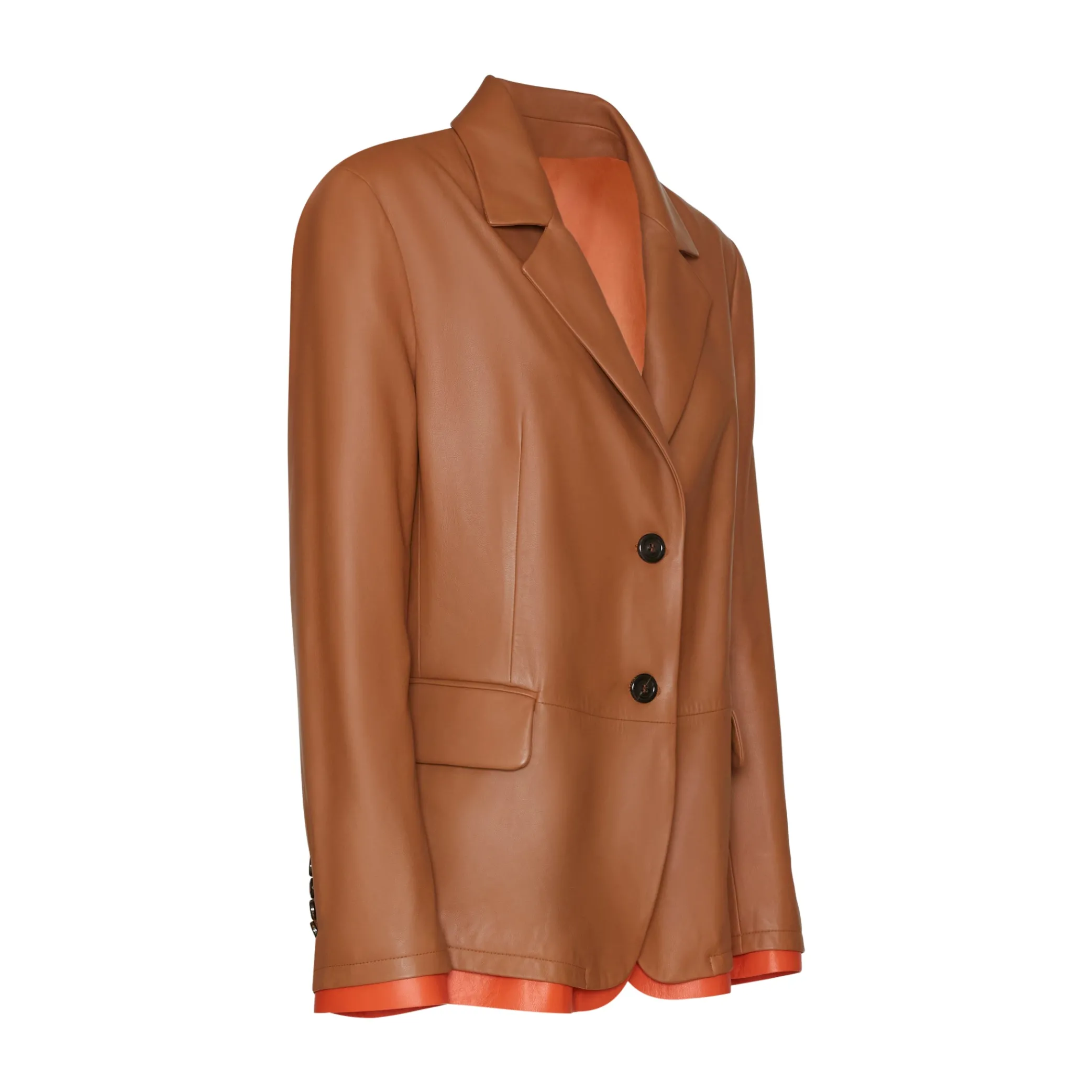 Fashion Nappa Leather Blazer With Contrasting Edging | Damen KLEIDUNG