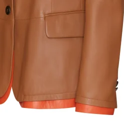 Fashion Nappa Leather Blazer With Contrasting Edging | Damen KLEIDUNG